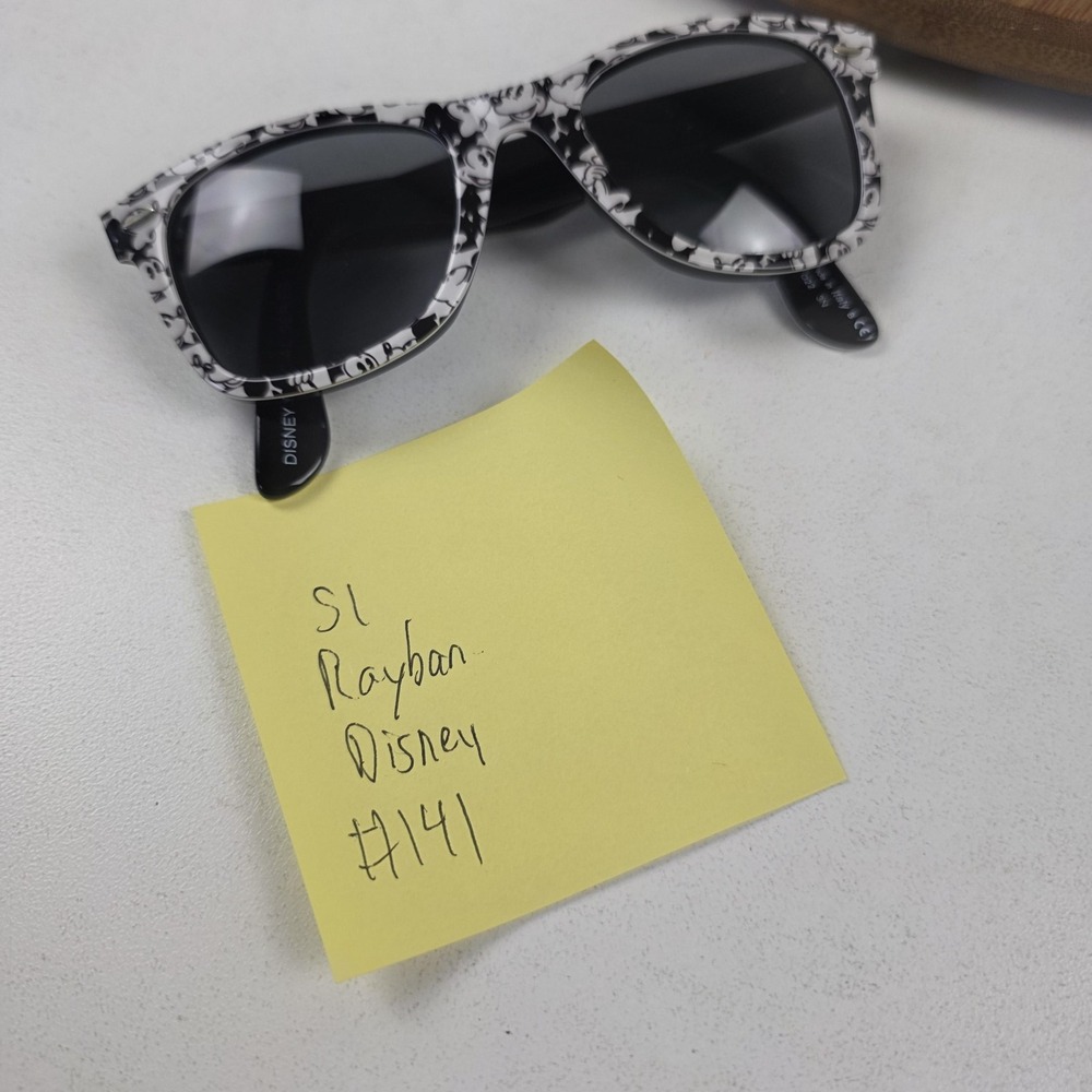 Ray-Ban RB2140 Wayfarer Sunglasses Mens Black Gray Disney Made Italy 1130/71 - Picture 16 of 16